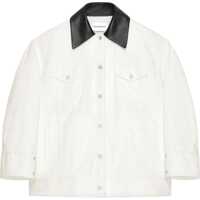 Geci Parka Denim Jacket With Leather Collar Femei