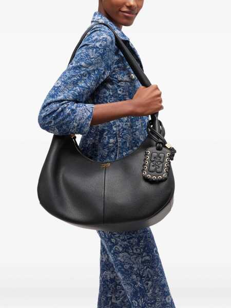 Genti de umar Ganni Leather hobo Shoulder Bag BLACK Femei (BM 18930682) 2