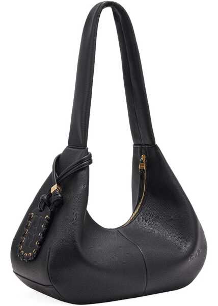 Genti de umar Ganni Leather hobo Shoulder Bag BLACK Femei (BM 18930682) 3