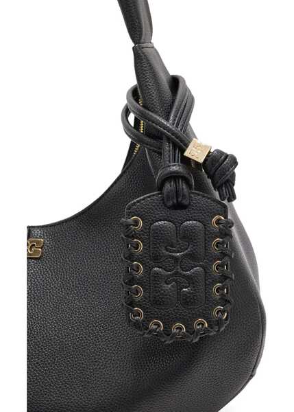 Genti de umar Ganni Leather hobo Shoulder Bag BLACK Femei (BM 18930682) 4