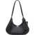 Ganni Leather hobo Shoulder Bag BLACK