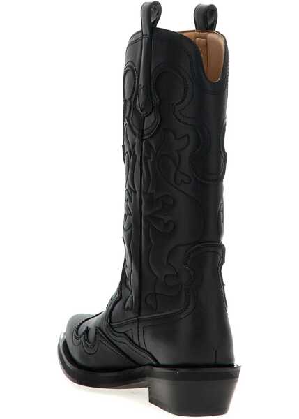 Bocanci casual Ganni Embroidered Western Boots BLACK/BLACK Femei (BM 18930715) 3