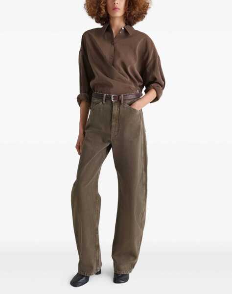 Bluze LEMAIRE Straight Twisted Collar Shirt BROWN Femei (BM 18930811) 2