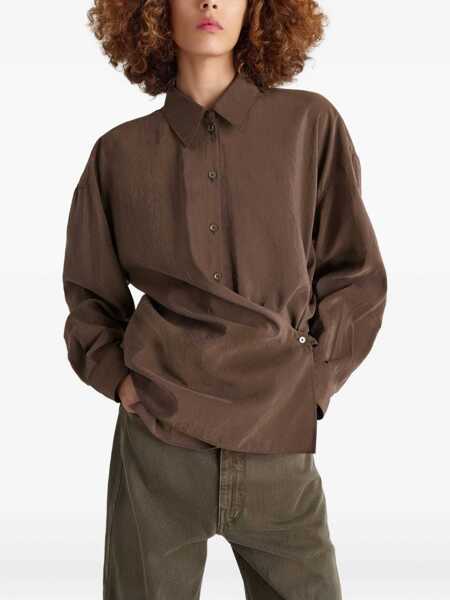 Bluze LEMAIRE Straight Twisted Collar Shirt BROWN Femei (BM 18930811) 3