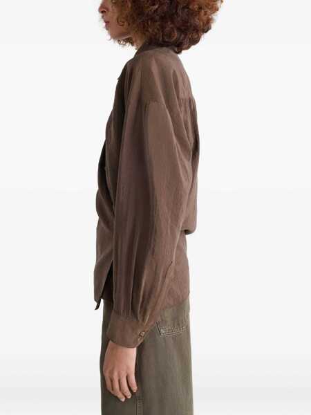 Bluze LEMAIRE Straight Twisted Collar Shirt BROWN Femei (BM 18930811) 4