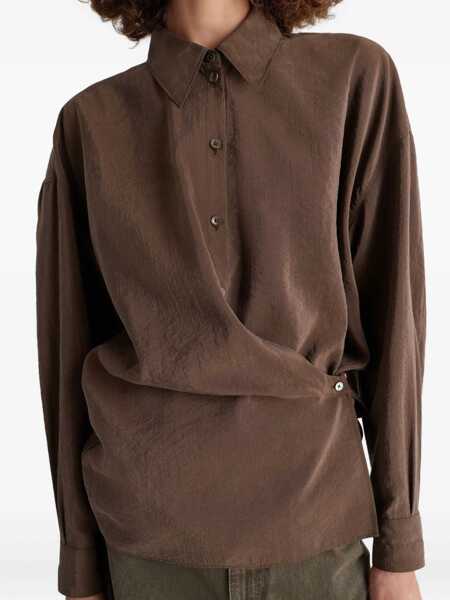 Bluze LEMAIRE Straight Twisted Collar Shirt BROWN Femei (BM 18930811) 5