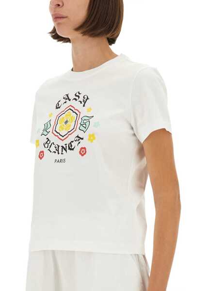 Tricouri Casablanca T-Shirt Emblem WHITE Femei (BM 18930829) 4