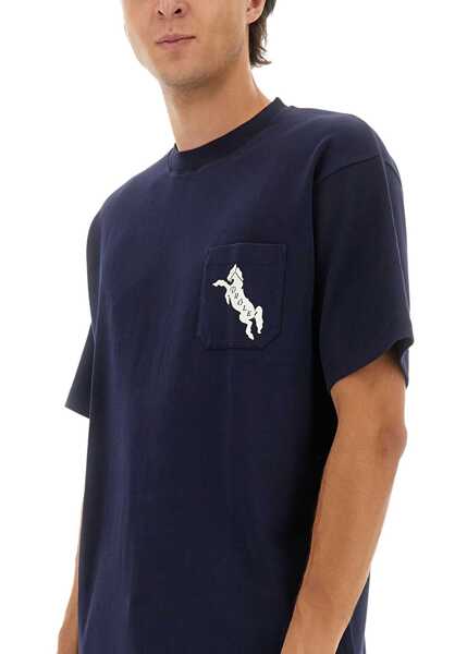 Tricouri DRLE DE MONSIEUR T-Shirt Le Emblme Chevaux BLUE Barbati (BM 18930892) 4