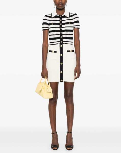 Fuste casual Self-Portrait Sequin Knit Skirt IVORY Femei (BM 18930907) 2