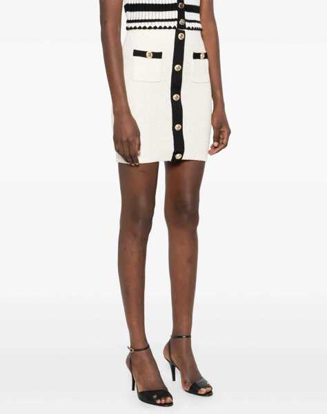 Fuste casual Self-Portrait Sequin Knit Skirt IVORY Femei (BM 18930907) 3