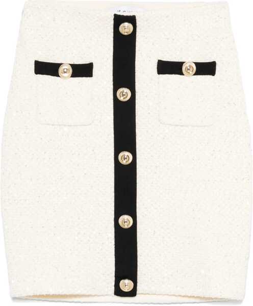 Fuste casual Self-Portrait Sequin Knit Skirt IVORY Femei (BM 18930907) 1