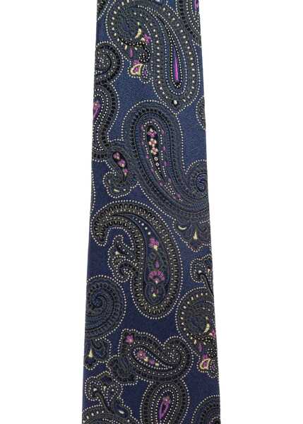 Cravate ETRO Paisley Jacquard Silk Tie BLUE Barbati (BM 18930910) 3
