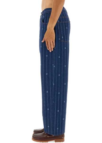 Pantaloni casual DRLE DE MONSIEUR Le Jean Baggy Monogramme Pants BLUE Barbati (BM 18930937) 4