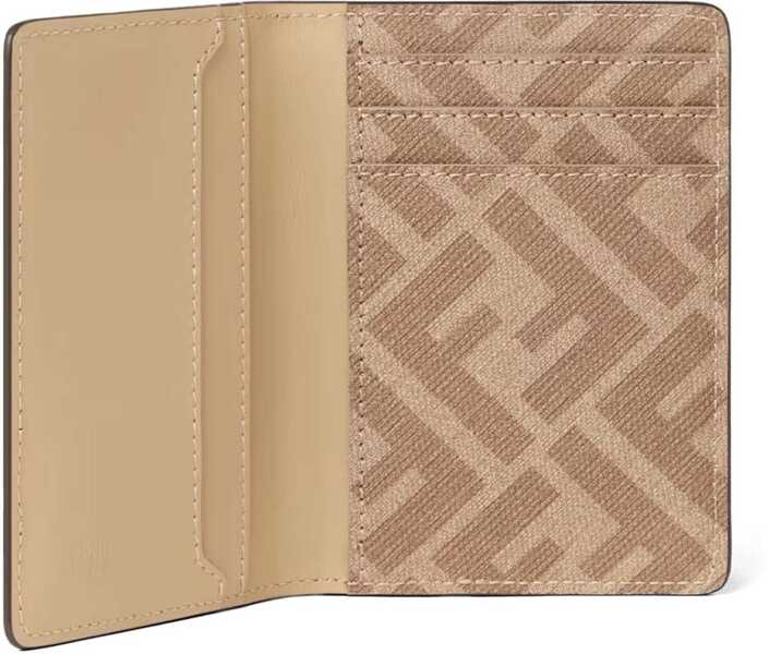 Portofele Fendi Card Holder Squared Ff BEIGE Barbati (BM 18930943) 3