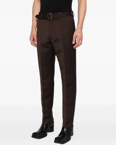 Pantaloni casual MM6 Maison Margiela Belted Pants BROWN Barbati (BM 18930964) 3