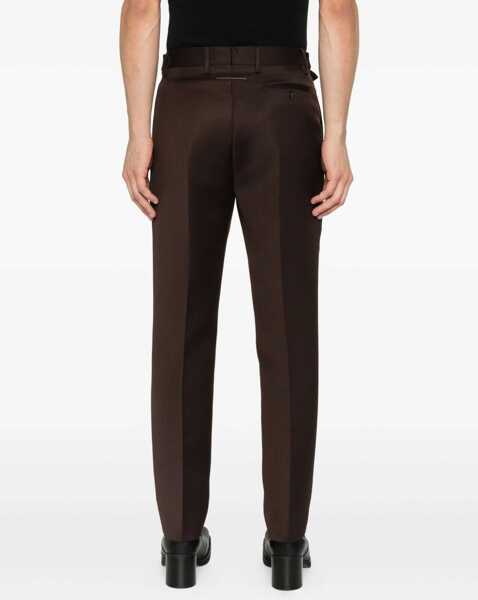 Pantaloni casual MM6 Maison Margiela Belted Pants BROWN Barbati (BM 18930964) 4