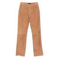 Pantaloni casual 'Michela' Beige Trousers With Belt Loop In Suede Woman Femei