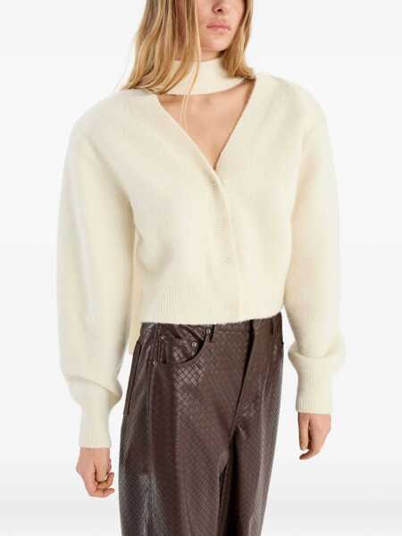 Cardigane ROTATE Birger Christensen Rotate Birger Christensen Scarf Cardigan WHITE Femei (BM 18932400) 4