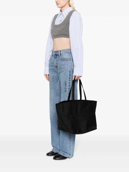 Genti de mana Alexander Wang Alexander Wang Shopping Bag In Nylon Canvas Black Femei (BM 18933222) 2