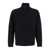 Kangra Black Sweater With High Neck And Half Zip Closure On The Front In Wool Man Black
