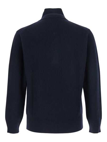 Pulovere Kangra Blue Sweater With High Neck And Half Zip Closure On The Front In Wool Man BLUE Barbati (BM 18933255) 2