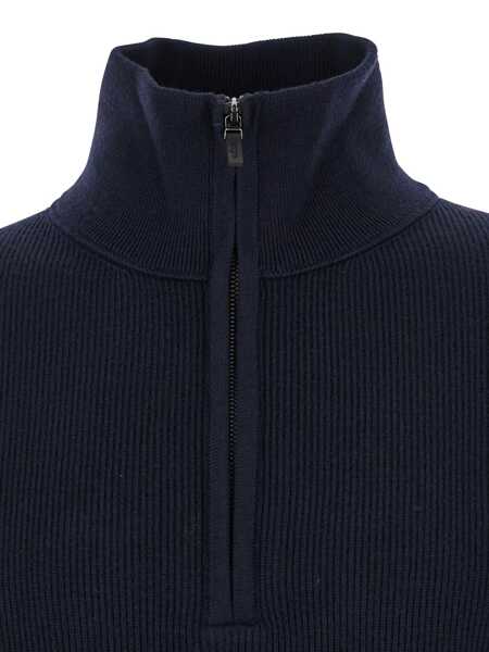 Pulovere Kangra Blue Sweater With High Neck And Half Zip Closure On The Front In Wool Man BLUE Barbati (BM 18933255) 3