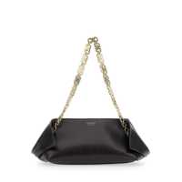 Genti de umar Brown Shoulder Bag With Logo Strap And Logo Lettering On The Front In Leather Woman Femei