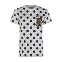 Tricouri Polo Moschino White And Black Cotton T-Shirt Femei