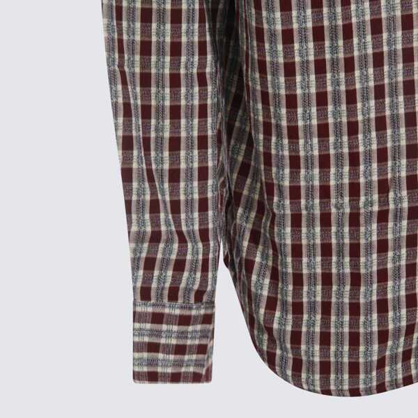 Camasi NN.07 Nn.07 Red Cotton Shirt WINE CHECK Barbati (BM 18934026) 3