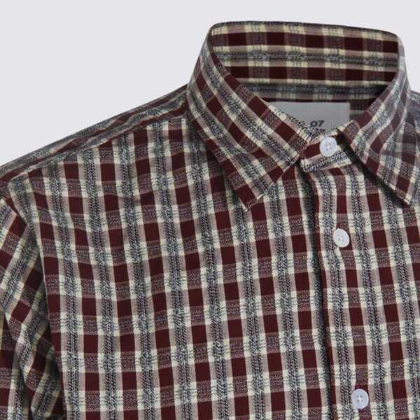 Camasi NN.07 Nn.07 Red Cotton Shirt WINE CHECK Barbati (BM 18934026) 4
