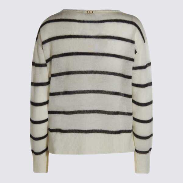 Pulovere TWINSET Twinset White And Black Knitwear RIGA NEVE/NERO Femei (BM 18934050) 2