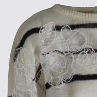 Pulovere TWINSET Dama - Pulovere TWINSET Twinset White And Black Knitwear RIGA NEVE/NERO Femei (BM 18934050) - B-mall.ro