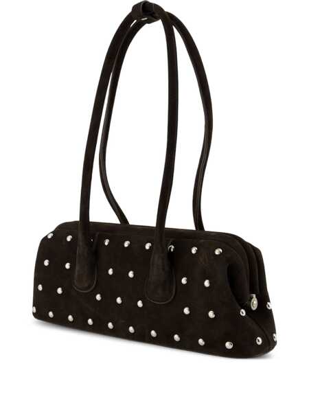 Genti de umar OSOI Boat Wide Mini Brown Shoulder Bag With Round Handles And Beaded Embellishment In Suede Woman BROWN Femei (BM 18934158) 1