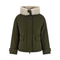 Geci Yves Salomon Merino Shearling Hooded Parka Femei