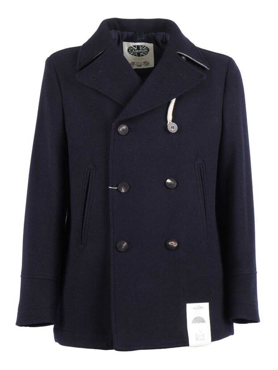 Paltoane CAMPLIN Camplin Double-Breasted Coat BLUE Barbati (BM 18934896) 1