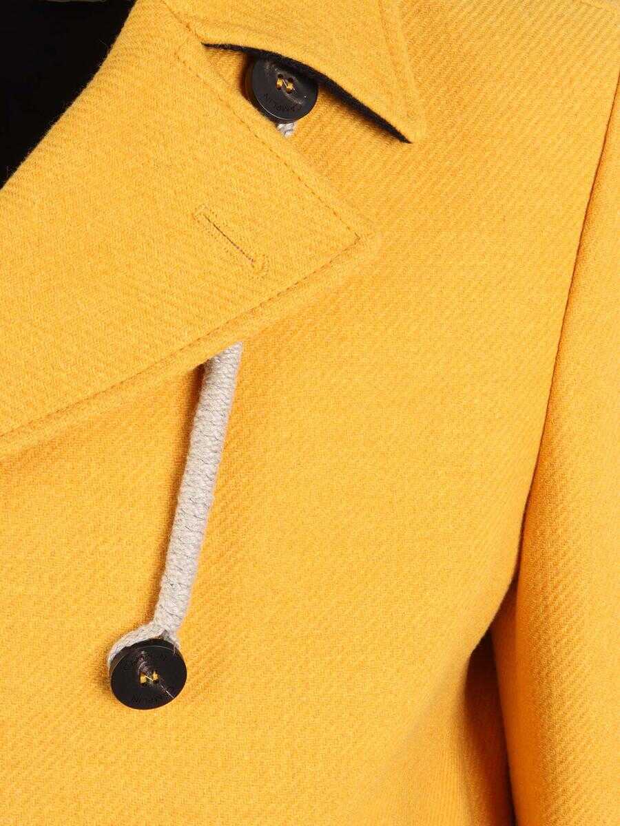 Paltoane CAMPLIN Camplin Double-Breasted Coat YELLOW Barbati (BM 18934902) 4