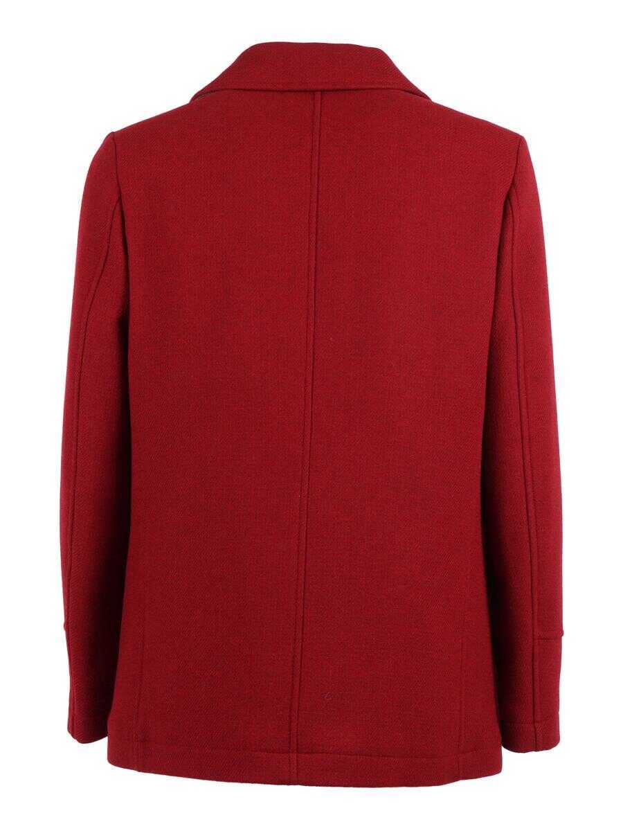 Paltoane CAMPLIN Camplin Double-Breasted Coat RED Barbati (BM 18934905) 2