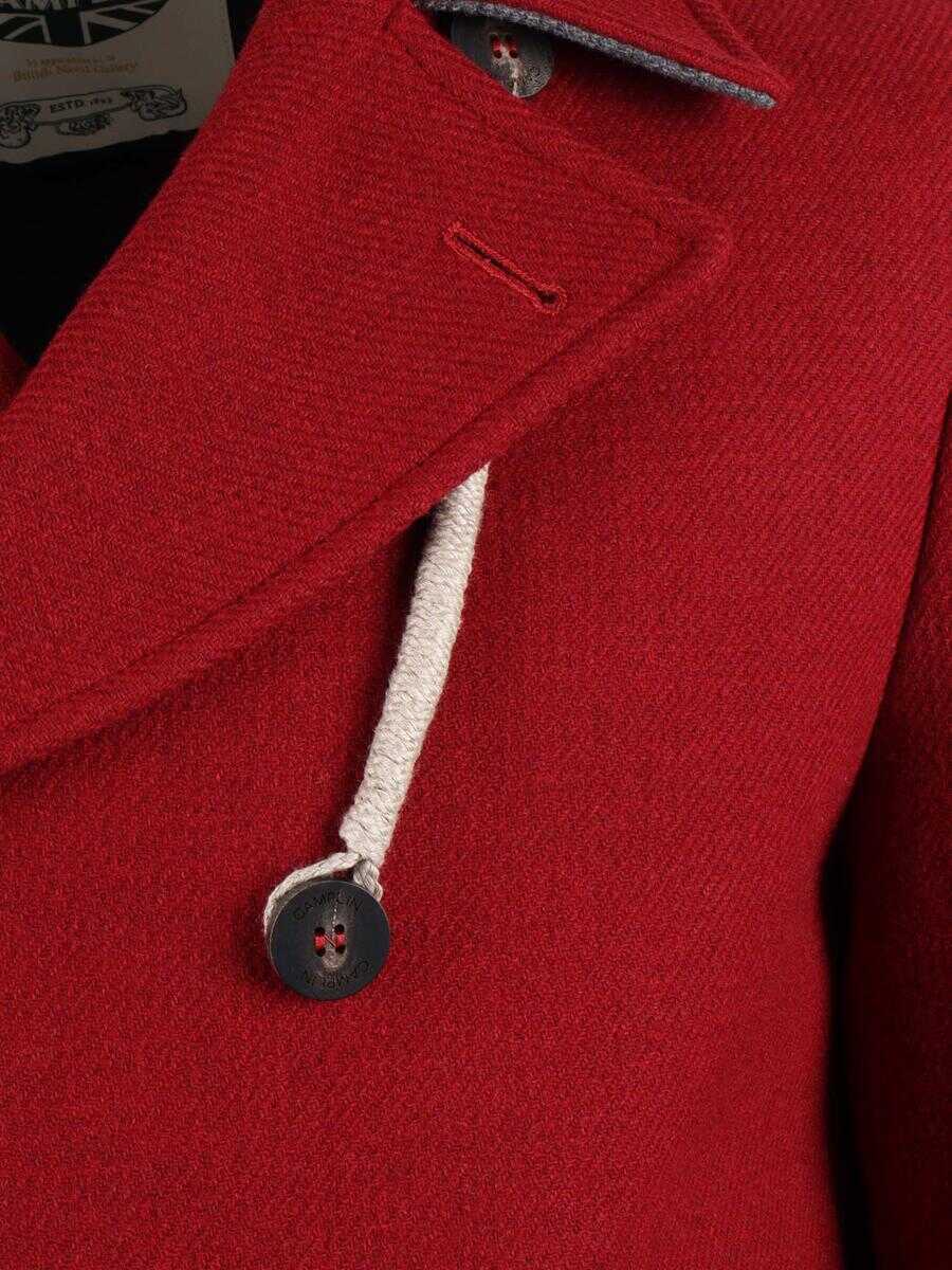 Paltoane CAMPLIN Camplin Double-Breasted Coat RED Barbati (BM 18934905) 4