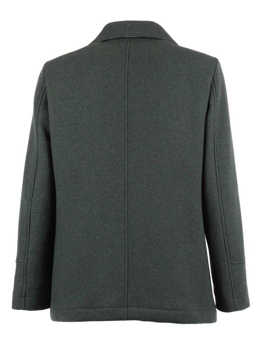 Paltoane CAMPLIN Camplin Double-Breasted Coat GREEN Barbati (BM 18934908) 2