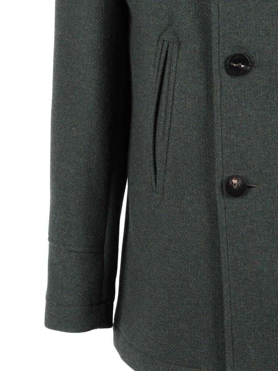 Paltoane CAMPLIN Camplin Double-Breasted Coat GREEN Barbati (BM 18934908) 3