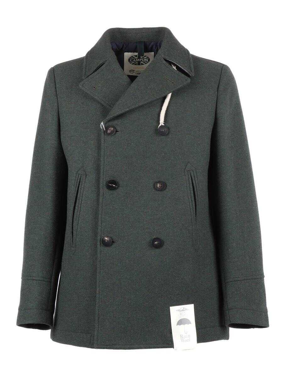 Paltoane CAMPLIN Camplin Double-Breasted Coat GREEN Barbati (BM 18934908) 1