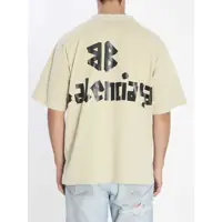 Tricouri Balenciaga pentru Barbati - Tricouri Balenciaga Tape Type T-Shirt Beige Barbati (BM 18934920) - B-mall.ro