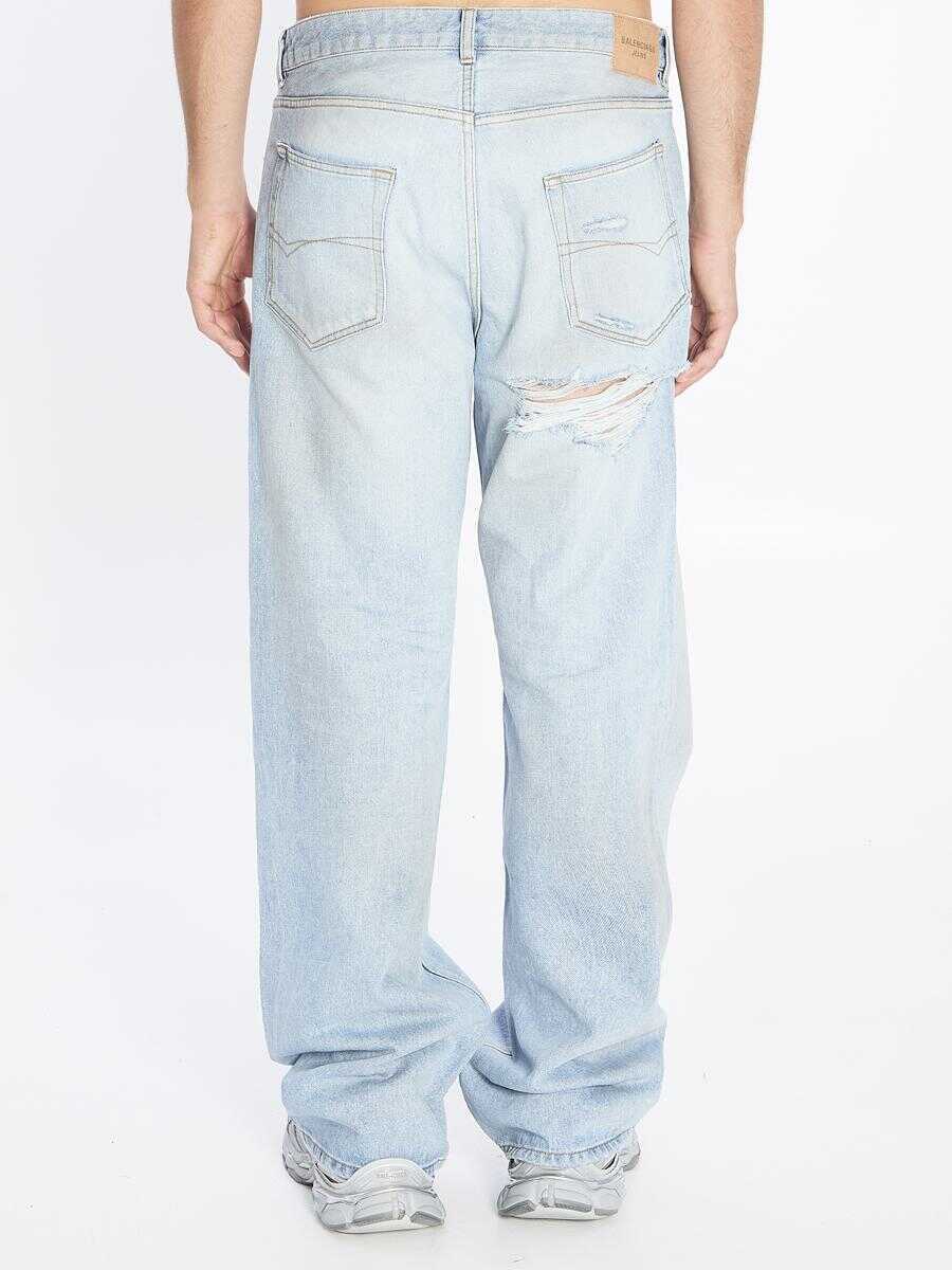 Blugi Balenciaga Distressed Relaxed Jeans BLUE Barbati (BM 18935013) 4