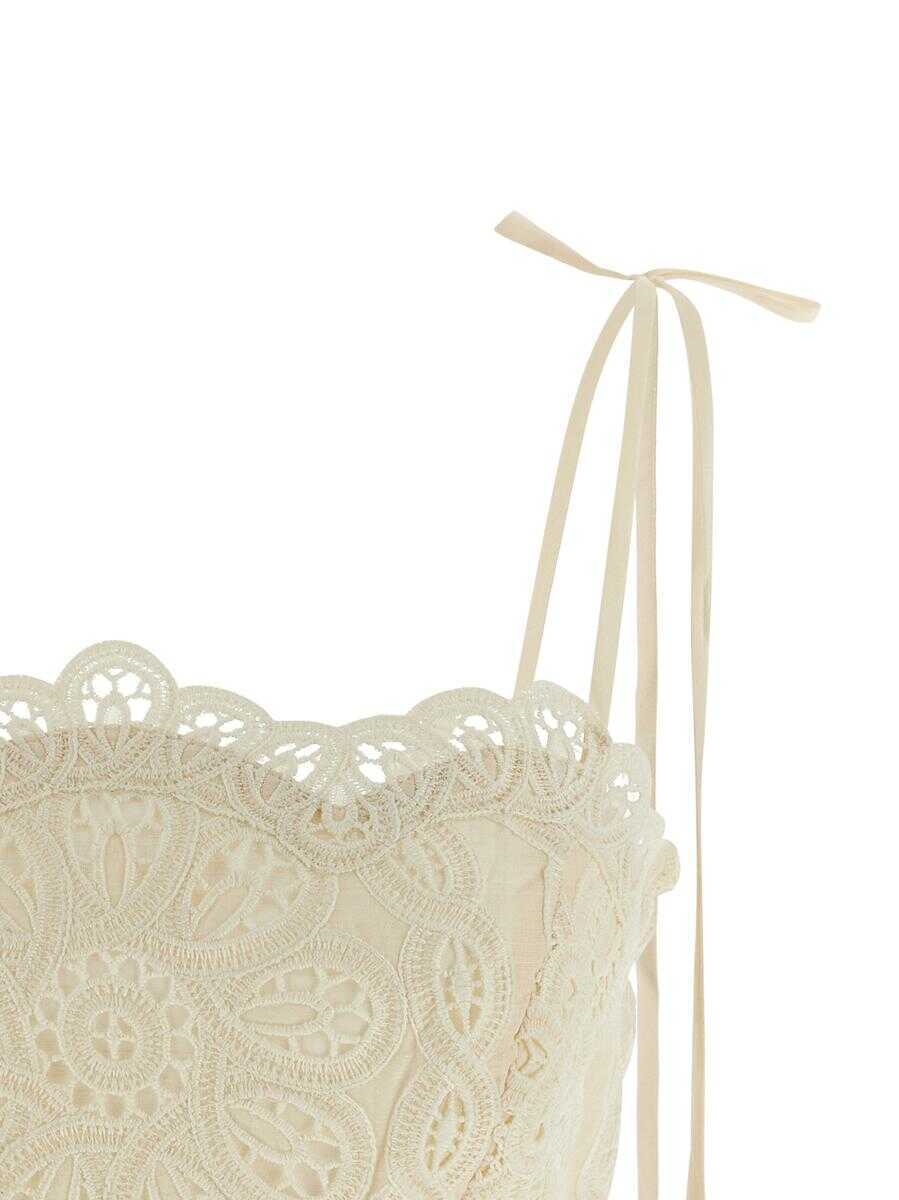 Topuri ZIMMERMANN Zimmermann Rhiannon Top Beige Femei (BM 18935307) 3