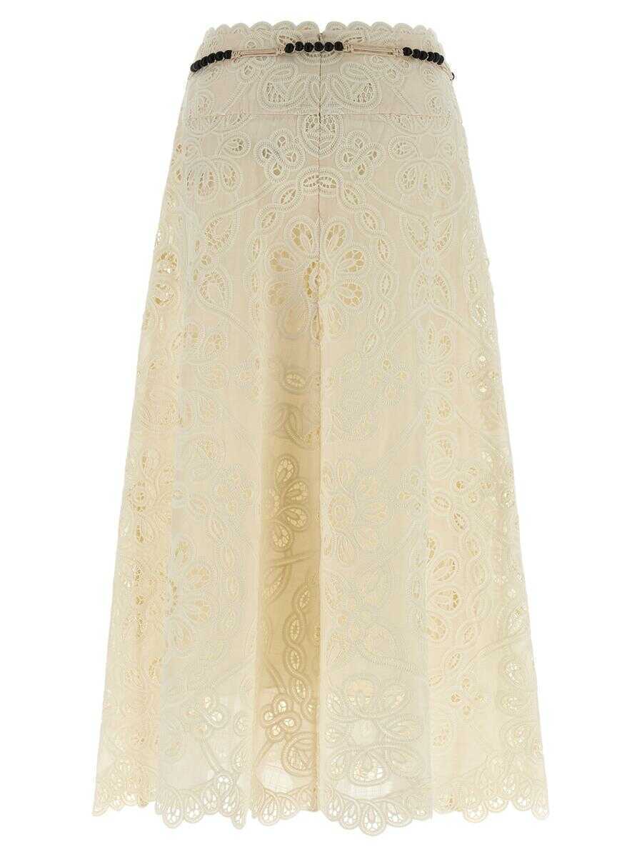 Fuste ZIMMERMANN Zimmermann Rhiannon Skirt Beige Femei (BM 18935310) 2