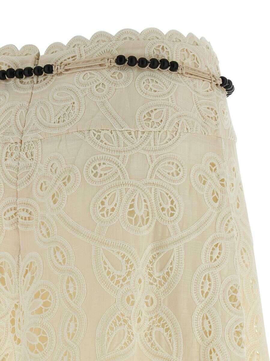 Fuste ZIMMERMANN Zimmermann Rhiannon Skirt Beige Femei (BM 18935310) 4