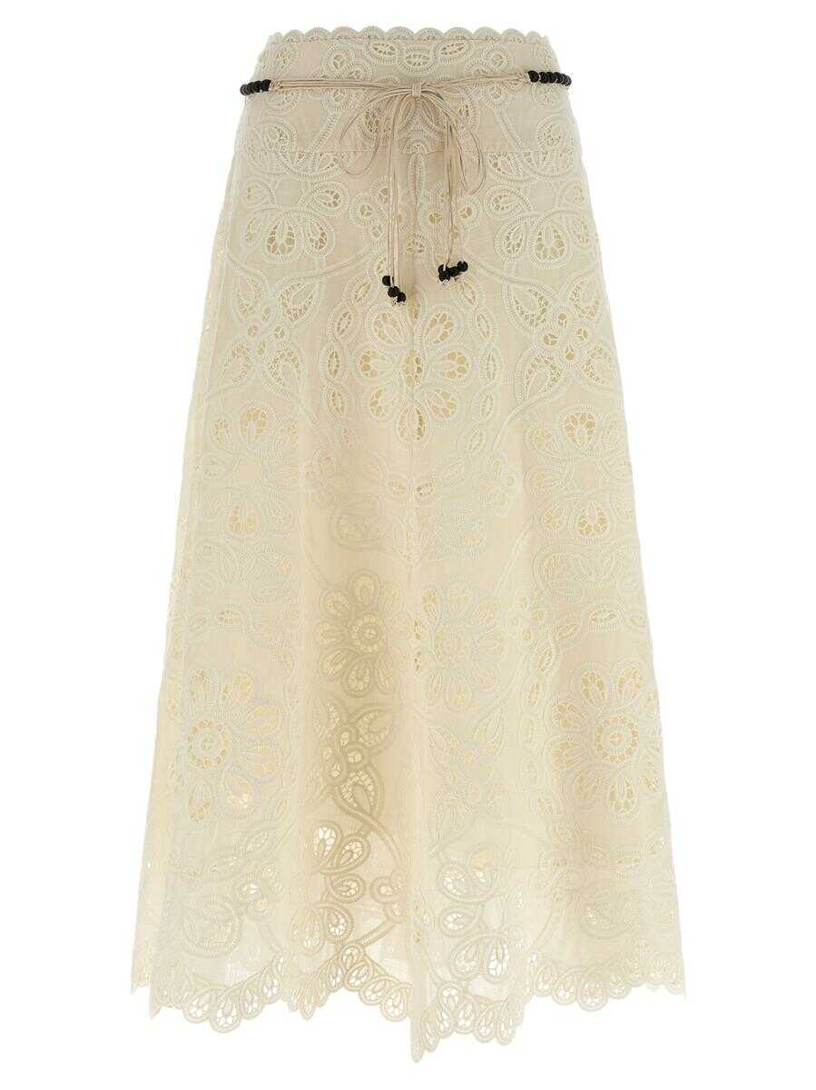 Fuste ZIMMERMANN Zimmermann Rhiannon Skirt Beige Femei (BM 18935310) 1