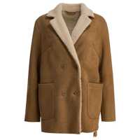 Geci Salvatore Santoro Balzer Shearling Suede Leather Jacket Femei