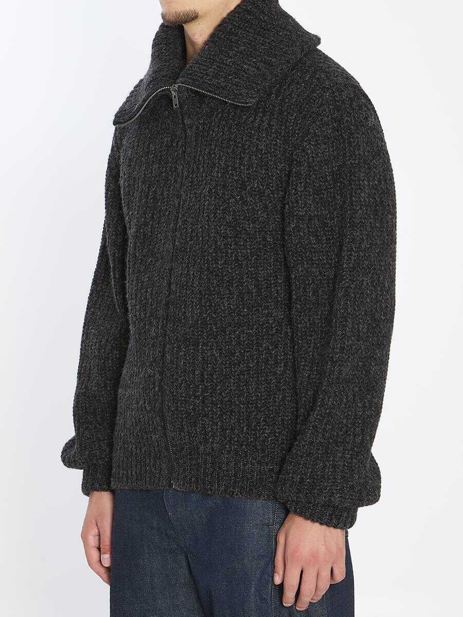 Cardigane LEMAIRE Zipped Cardigan Yak Alpaca Black Barbati (BM 18935829) 2