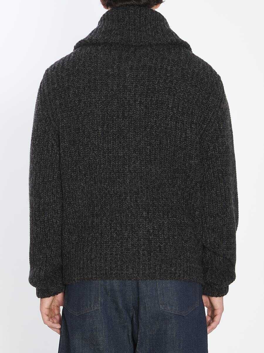 Cardigane LEMAIRE Zipped Cardigan Yak Alpaca Black Barbati (BM 18935829) 4